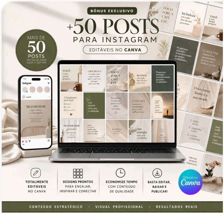 +50 Posts Editáveis para Instagram